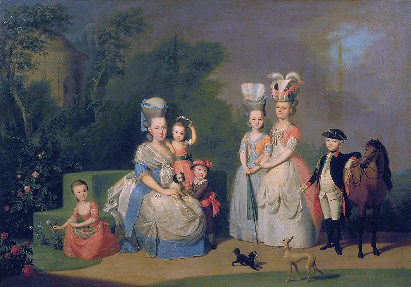 unknow artist Portrait of Carolina Wilhelmina of Orange (1743-1787) and her children. oil painting picture